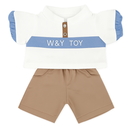 Street Casual – White T-shirt and Blue Jogging Outfit for 40 cm Plush – Ref. Y184