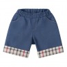 Jean roulé à carreaux bleu foncé – Vêtement pour peluche 40 cm – Réf. Y099