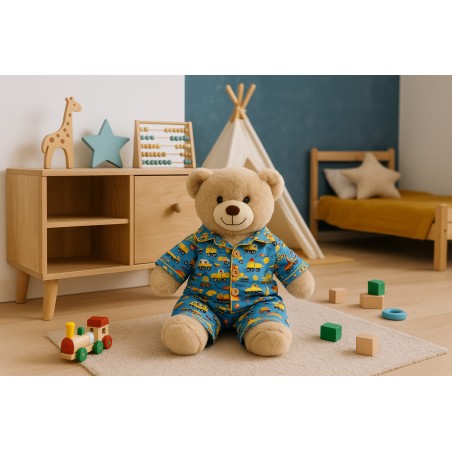 pyjama peluche engins de chantier bleu – Réf. Y1005