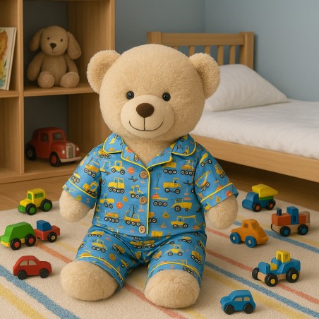 pyjama peluche engins de chantier bleu – Réf. Y1005