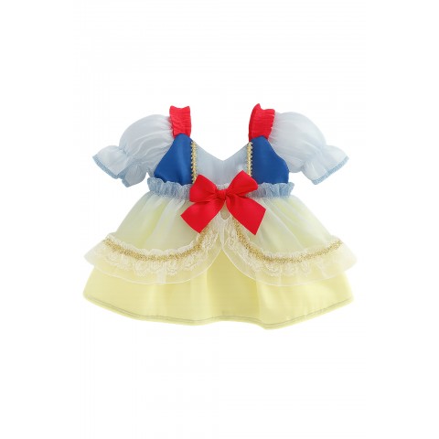 Robe Blanche-Neige pour peluche 40 cm – Jupe jaune et ruban rouge – Réf. Y223