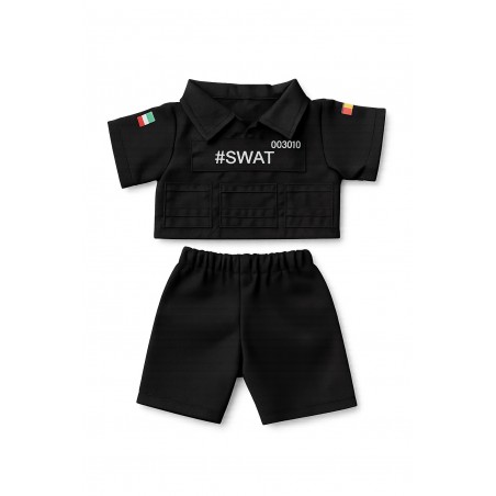 Tenue SWAT noire pour peluche 38-45 cm – Costume commando tactique – Réf. Y164