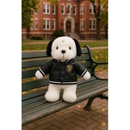 Veste teddy noire pour peluche – Réf. Y234 – vue portée et à plat