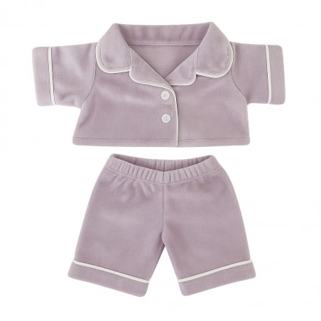Pyjama violet velours peluche 38‑45 cm – Réf. Y233 | Mon Teddy Bear