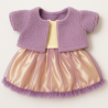 Lavendel outfit voor knuffel – jurk en fleecejas – Ref. Y130