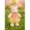 Robe licorne multicolore pastel pour peluche – avec fleurs 3D et tulle – Réf. Y161