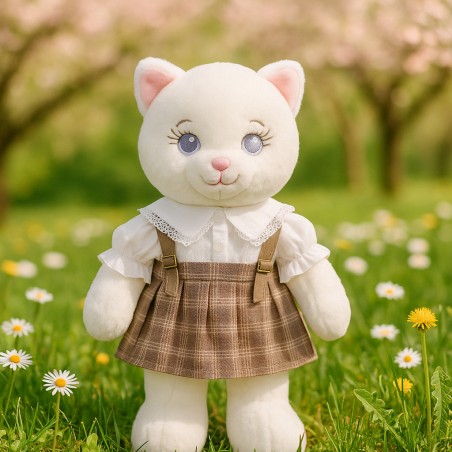 Ensemble écolière pour peluche – chemise et jupe à bretelles – Réf. Y130