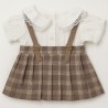 Plush schoolgirl outfit – blouse and suspender plaid skirt – Ref. Y130