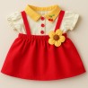 Robe rouge et jaune à fleur pour peluche – Réf. Y230