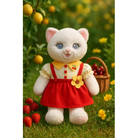 Robe rouge et jaune à fleur pour peluche – Réf. Y230