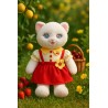 Robe rouge et jaune à fleur pour peluche – Réf. Y230