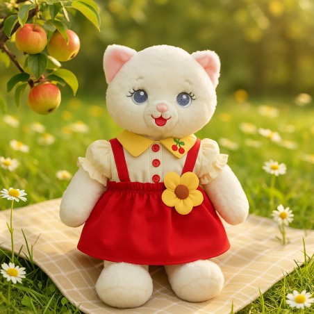 Robe rouge et jaune à fleur pour peluche – Réf. Y230
