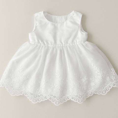 White lace and sequin dress for 40 cm plush toy – Ref. Y143