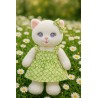 Zomerse Madeliefjesjurk voor Knuffel 38–45 cm – Ref. Y163 met Strik