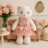 Rosa Prinzessinnenkleid aus Stufentüll mit Satinschleife – Kleidung für 38–45 cm Plüsch – Ref. Y225