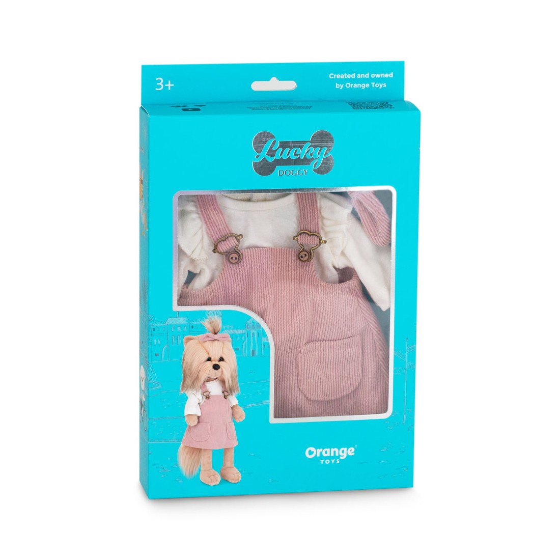 Lucky Doggy L114 robe salopette rose et haut volanté pour peluche Lucky Doggy L114 robe salopette rose et haut volanté pour peluche