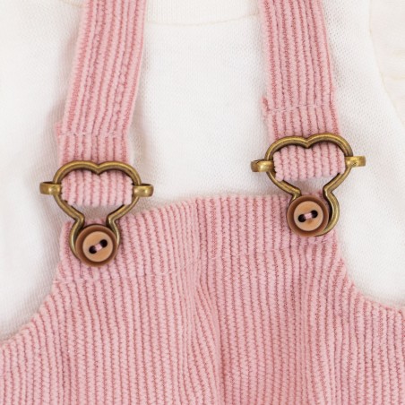 Lucky Doggy L114 pink corduroy dress and cream top for plush