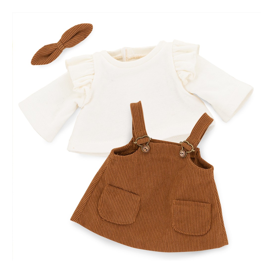 Lucky Doggy L112 robe salopette marron et haut crème pour peluche Lucky Doggy L112 robe salopette marron et haut crème pour peluche