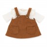 Lucky Doggy L112 brown corduroy dress and cream top for plush Lucky Doggy L112 brown corduroy dress and cream top for plush