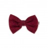 Ensemble Cozy Casual Réf. L128 pour peluche Lucky Doggy avec tee-shirt à cœurs, robe bordeaux et nœud assorti.