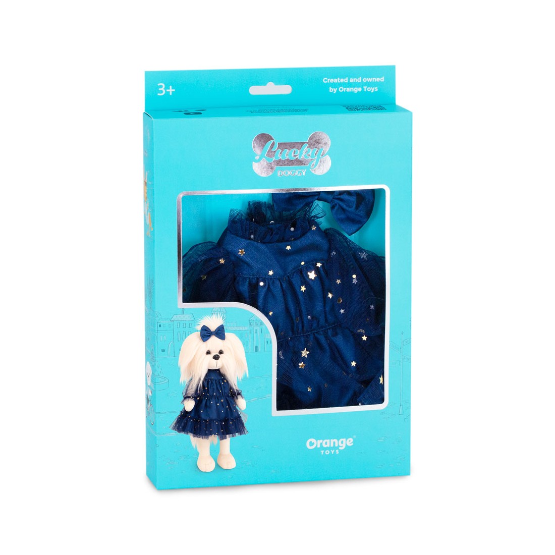 Lucky Doggy Starlight Night L130 – blauwe jurk met gouden sterren. Lucky Doggy Starlight Night L130 – blauwe jurk met gouden sterren.