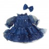 Sky Full of Stars set Ref. L130 for Lucky Doggy plush, navy blue starry tulle dress and matching bow.