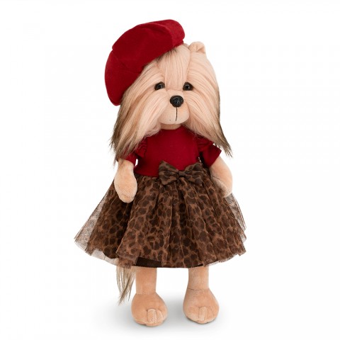 Lucky Yoyo Mademoiselle Ref. LD2/129 met rode baret en luipaard tulejurk.
