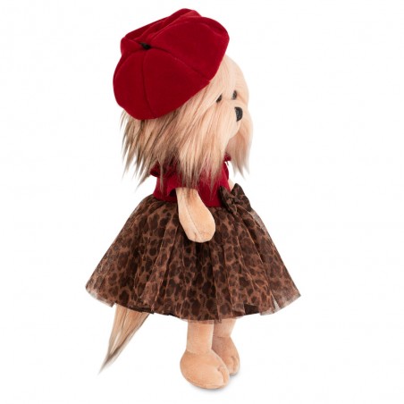 Lucky Yoyo Mademoiselle Ref. LD2/129 met rode baret en luipaard tulejurk.