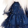 Gros plan sur la robe en tulle bleu nuit ornée d’étoiles dorées – Lucky Doggy