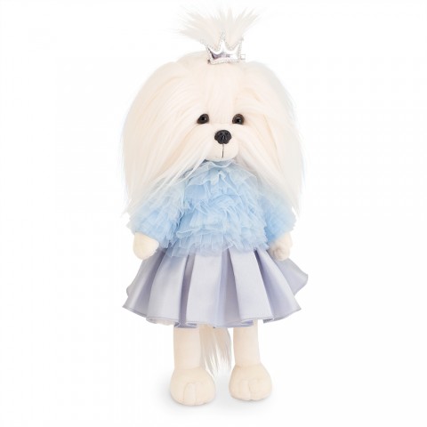 Lucky Mimi Carnival – Peluche Lucky Doggy 38 cm avec blouse tulle bleu ciel et jupe argent