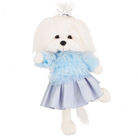 Lucky Mimi Carnival – Peluche Lucky Doggy 38 cm avec blouse tulle bleu ciel et jupe argent