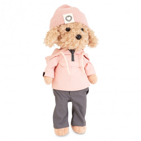Lucky Doggy – Lucky Fendy: The Alp Season – Rosa Hoodie, graue Hose & Mütze – Plüschkleidung 38 cm – Ref. LD6/133