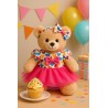 Pink tutu dress with heart-print top and headband for 38–45 cm plush – Ref. 2995