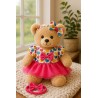 Pink tutu dress with heart-print top and headband for 38–45 cm plush – Ref. 2995