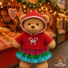 Tenue Candy 20249 – Sweat à capuche rouge et jupe multicolore pour peluche 40 cm
