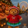 Tenue Candy 20249 – Sweat à capuche rouge et jupe multicolore pour peluche 40 cm