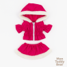Pink parka and white fur skirt outfit for 40 cm teddy bear Y20064