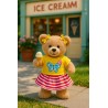 Butterfly Outfit 20214 – Yellow t-shirt and striped skirt for 40 cm teddy bear – The Bear Factory