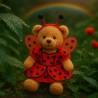 Déguisement Coccinelle Magique 20231 – robe rouge à pois noirs, ailes et serre-tête pour peluche 40 cm – The Bear Factory