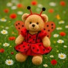 Déguisement Coccinelle Magique 20231 – robe rouge à pois noirs, ailes et serre-tête pour peluche 40 cm – The Bear Factory