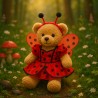 Déguisement Coccinelle Magique 20231 – robe rouge à pois noirs, ailes et serre-tête pour peluche 40 cm – The Bear Factory