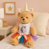 Tenue Licorne pour peluche 40 cm – haut licorne et jupe arc-en-ciel – Réf. 20259