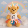 Tenue Licorne pour peluche 40 cm – haut licorne et jupe arc-en-ciel – Réf. 20259