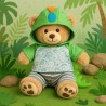 Dino Outfit for 40 cm Teddy Bear – hoodie and striped shorts – Ref. 20274