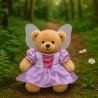 Lila Cinderella Kleid mit Flügeln für Plüschbär 40 cm – Ref. 2240