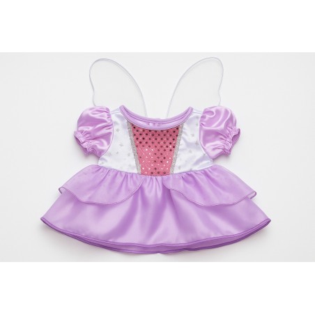 Lila „Cinderella“-Kleid mit Feenflügeln für Plüschbär 40 cm – Prinzessinnen-Outfit – Ref. 2240