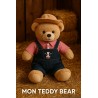 Tenue d’agriculteur pour peluche 40 cm – Chemise à carreaux, salopette en jean et chapeau – Cuddles & Friends réf. 3263