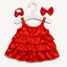 Red satin ruffle dress for 40 cm plush – Ref. Y532 Red satin ruffle dress for 40 cm plush – Ref. Y532