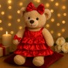 Rotes Satinkleid mit Volants für Plüschtiere 40 cm – Ref. Y532 Rotes Satinkleid mit Volants für Plüschtiere 40 cm – Ref. Y532