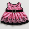 Pink and black satin dress with silver buckle for 40 cm plush – Ref. 82 Pink and black satin dress with silver buckle for 40 cm plush – Ref. 82